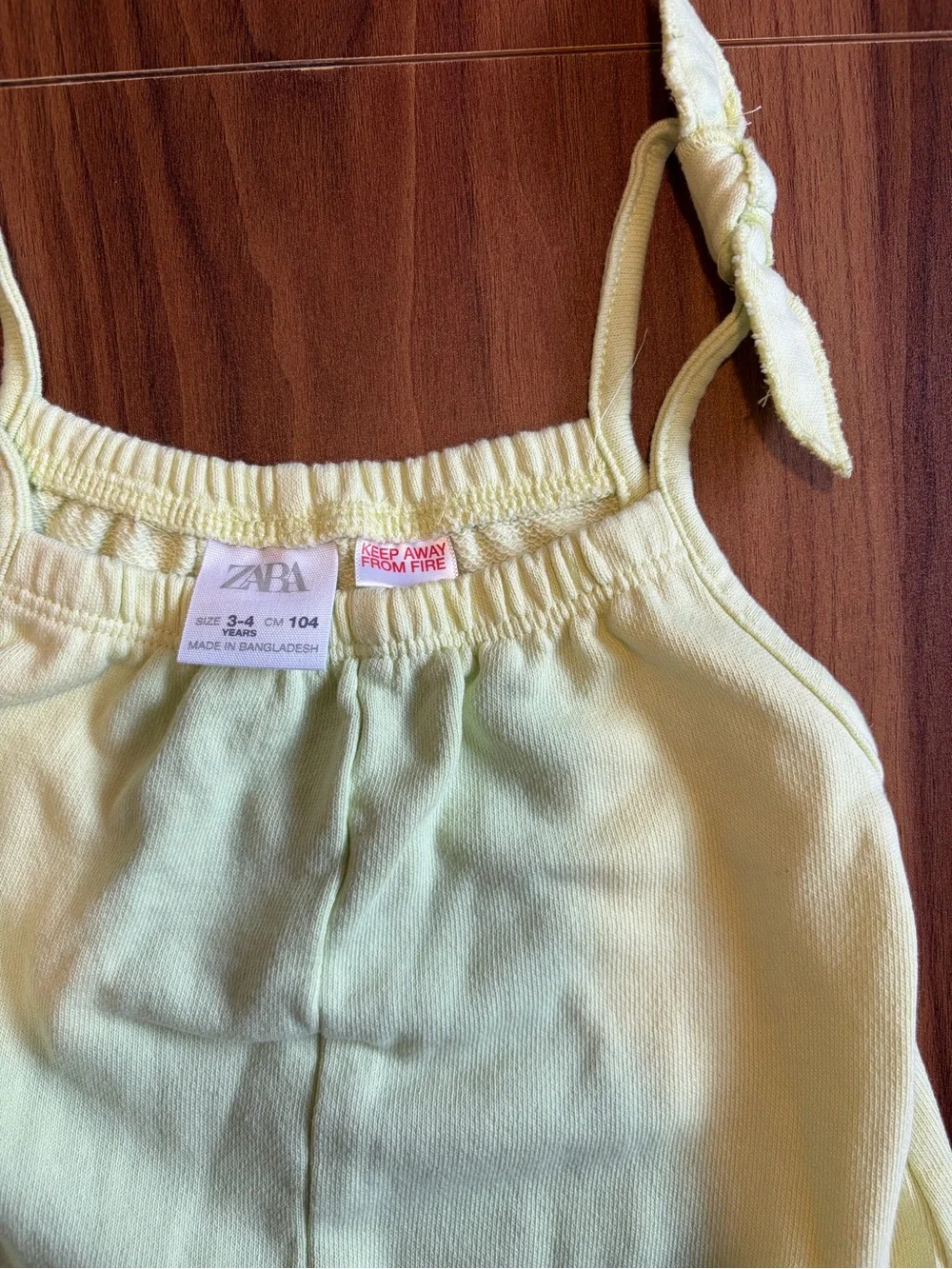 Zara 3-4Y Light Yellow Short Romper